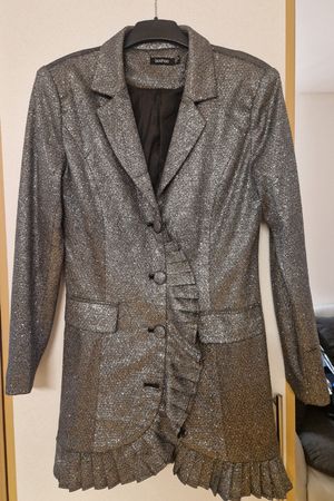 Blazer argenté à paillettes Boohoo taille M/L