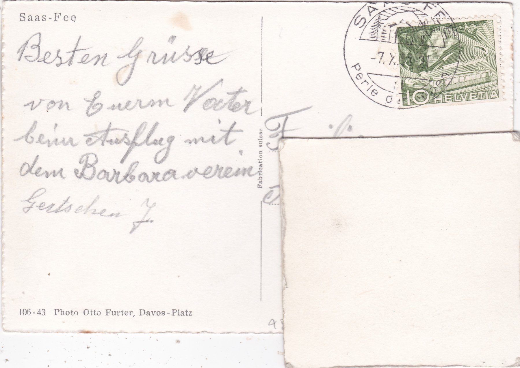 Cartes postales: Saas-Fee 1951 – D'occasion à Herisau par Lisegrat2008 1