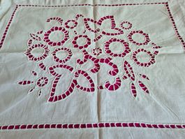 Vintage Kissenbezug mit schöner Stickerei, Handarbeit