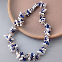 Lapislazuli Perlen Echt Halskette Collier lapis-lazuli 46 cm