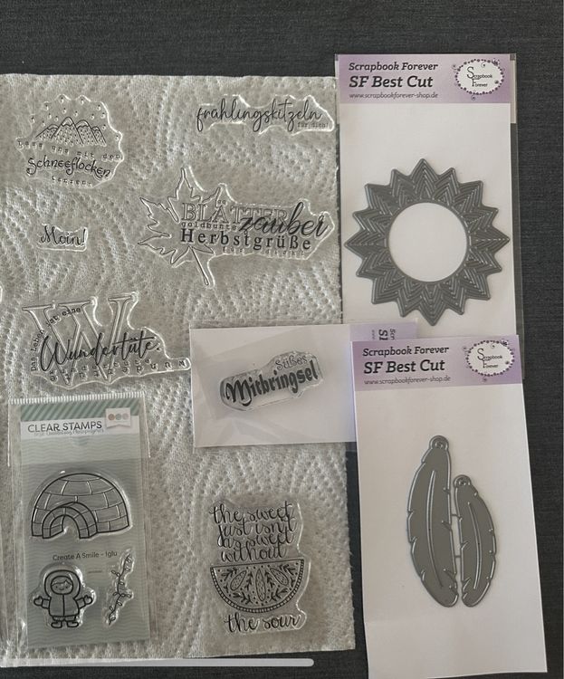 Wintertiere Stempel Und Stanzen Set - DIY Bastelset Für Scrapbooking