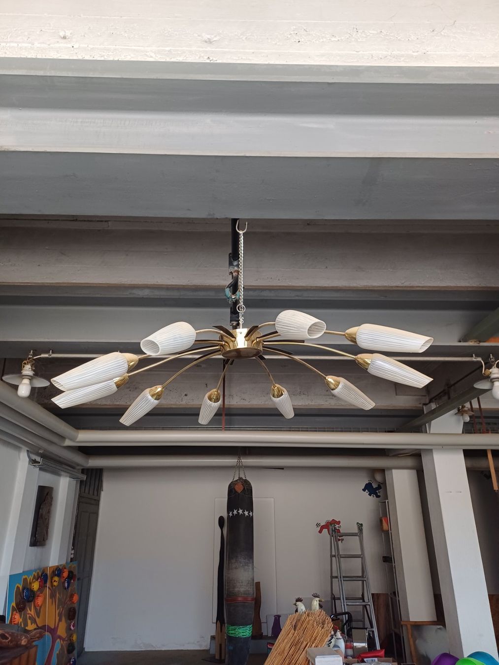 Lampade: 60iger originalTüten Hänge und Stehlampe. – Usato da Bern venduto da helio71 1