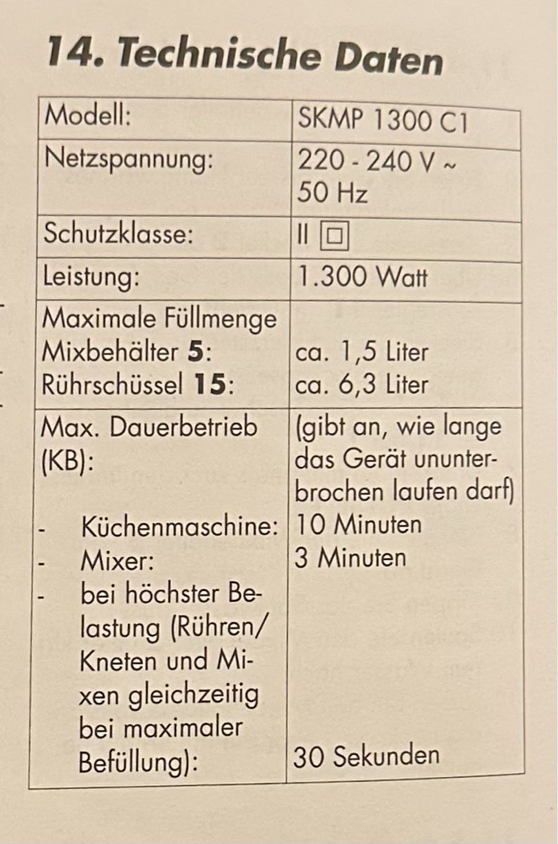 SilverCrest Küchengeräte: SILVER CREST Küchenmaschine 1.300 Watt  – Gebraucht aus Illnau von  5