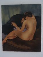 🌺🌺🌺 ANTIKES  GEMÄLDE AKT DAME NUDE 🌺🌺🌺