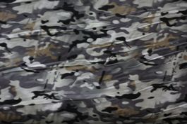 Tissu coton imprimé militaire gris