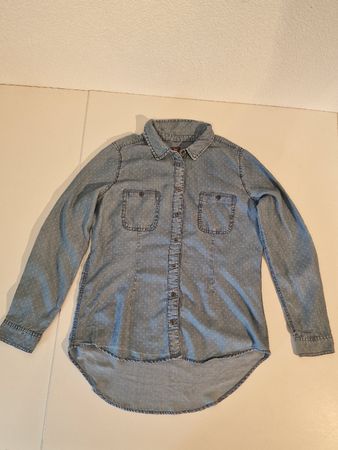 Manor Jeanshemd Damen Gr. 38 hellblau gepunktet