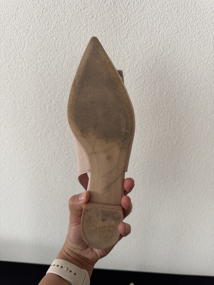 Scarpe da donna: Pretty Ballerinas Slingback Flats Beige Lackleder – Usato da Uetikon am See venduto da happywishes 3