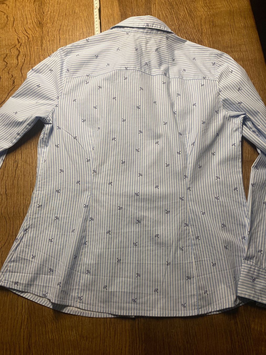 C&A Camicette: HEMD/BLUSE ca.Gr.36/38 gestreift blau weiss mit Muster – Usato da Frauenfeld venduto da Boldi46 2