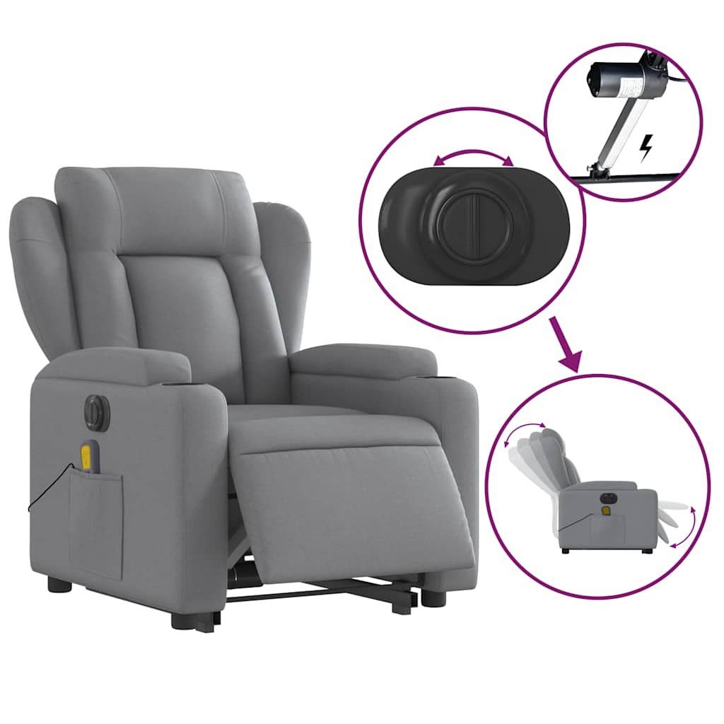 Fauteuils: Elektrischer Massagesessel mit Aufstehhilfe Hellgrau Stoff – Neuf avec emballage d'origine à Seftigen par Deadpool98 4