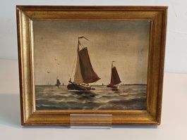 Original Gemälde Segelschiffe - Simon Kramer - maritim 1970