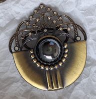 Antike Schal-Klammer-Brosche  mit Strass, goldfarben, Top!