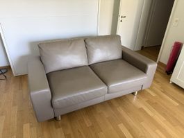 Sofa Leder Stressless 2-Sitzer hellbraun guter Zustand