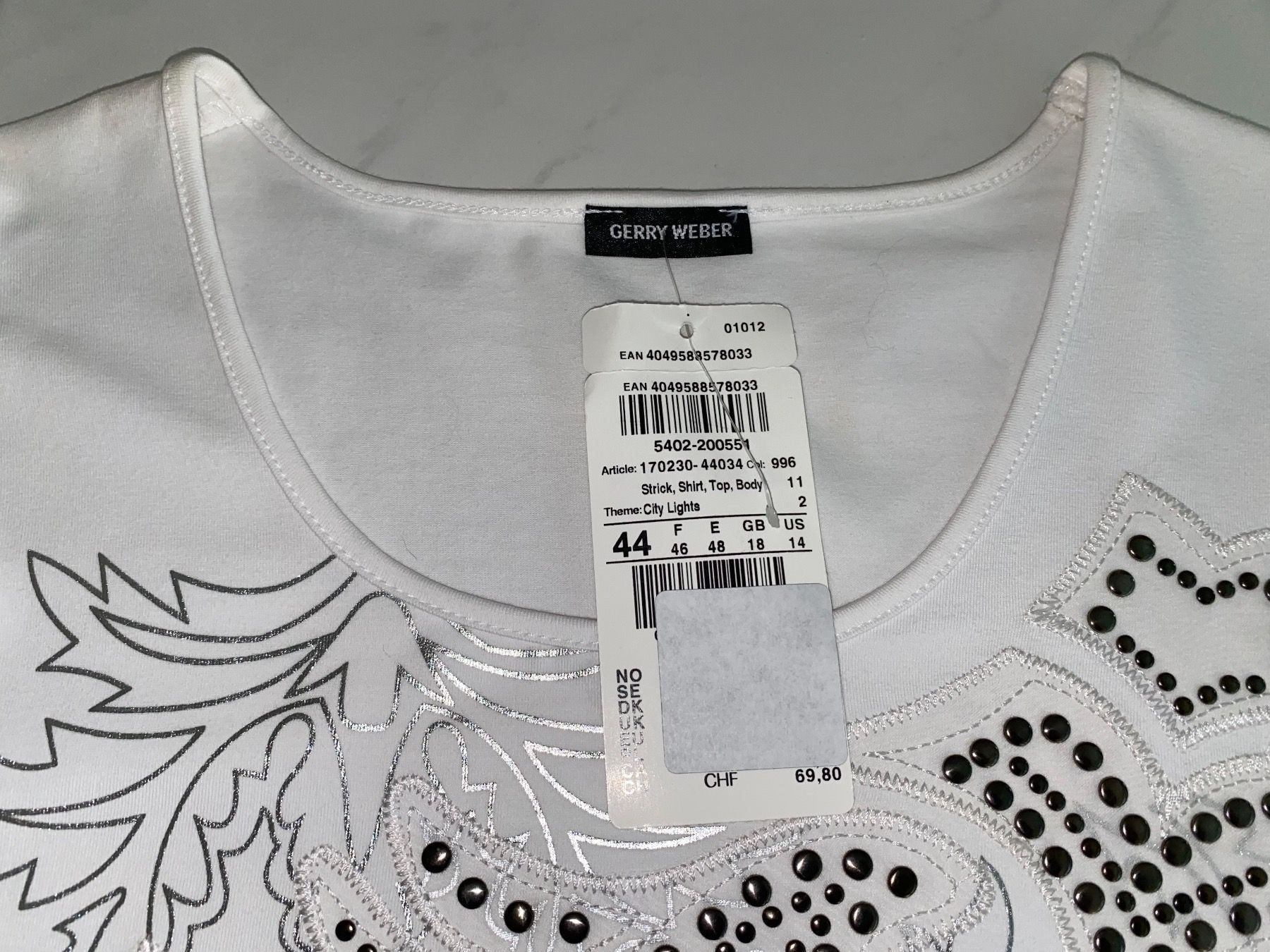 Gerry Weber Maglioni & Felpe: Gerry Weber Pullover Pulli Sweatshirt Shirt Nieten 44 – Nuovo (secondo la descrizione) da Suhr venduto da OhLola 1