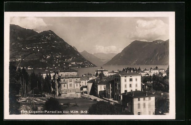 Cartoline postali: Lugano-Paradiso, Panorama con Mte Br – Usato da Berlin venduto da bartko-reher