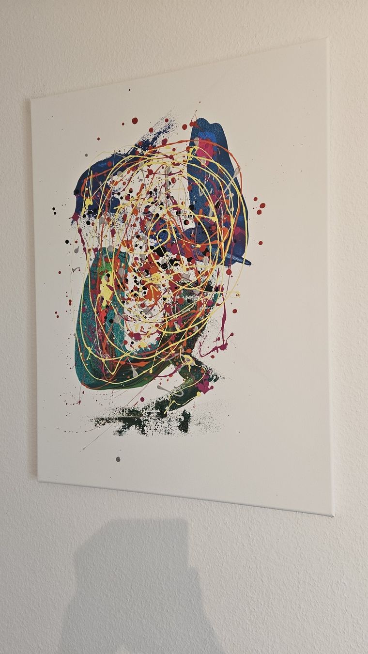 Dipinti: Toile abstraite moderne, couleurs vives, unique! – Nuovo (secondo la descrizione) da Le Locle venduto da fab_c9hh 2