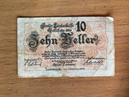 Tiroler Landesgutschein, 10 Heller, 1919