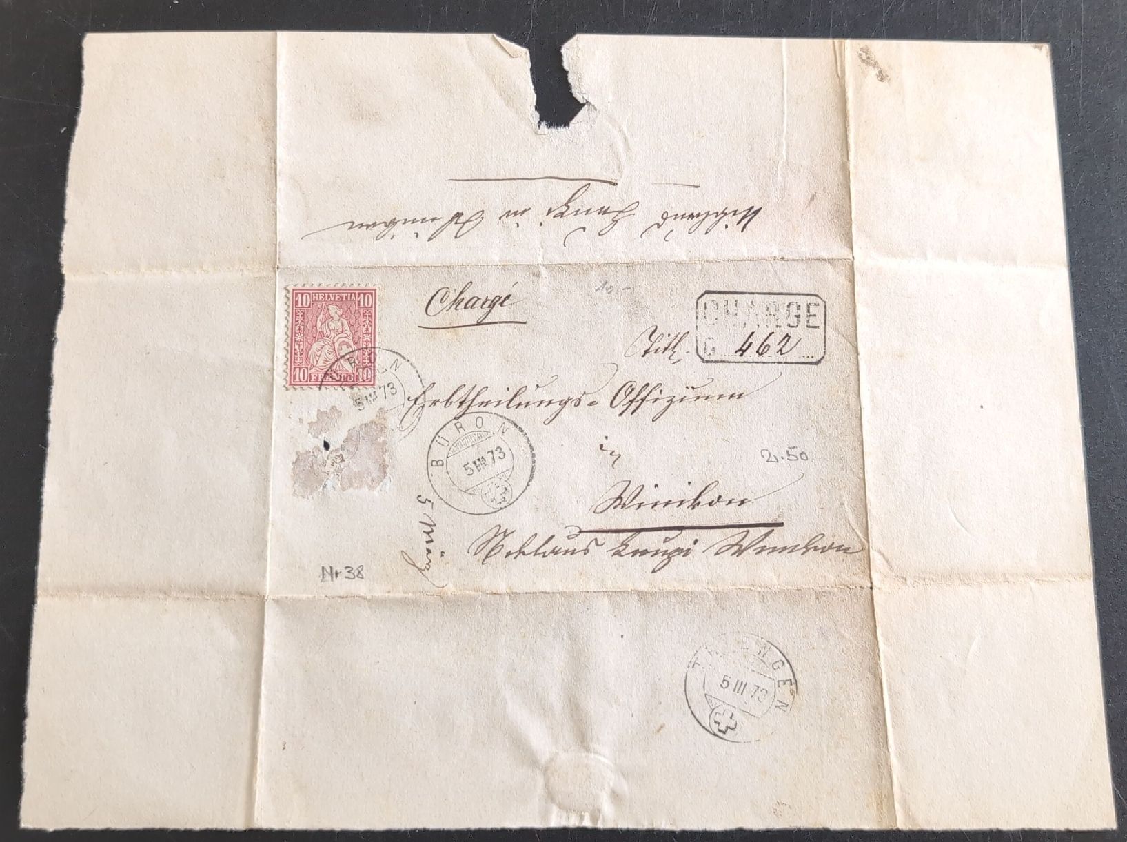 Alle Briefmarken: Alter Brief mit Stempel und Marke  – Gebraucht aus Härkingen von Laaleeluu15