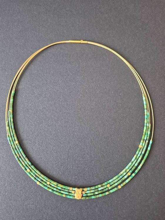 Catenine: Halskette / Halsreif Silber vergoldet mit Türkis – Usato da Attikon venduto da Ataw