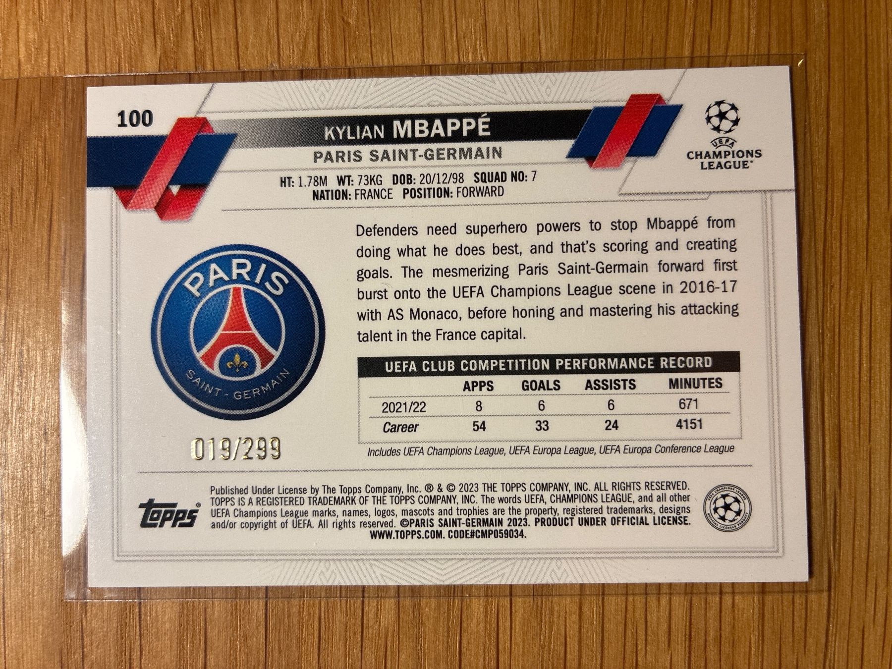 Topps Cartes à collectionner: Topps Flagship Kylian Mbappe /299 – D'occasion à Wangenried par Garagara 1