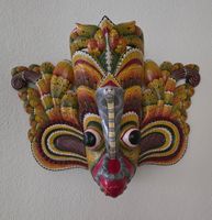Grosse Handgeschnitzte Sri Lanka Maske - Wanddeko Exotisch!