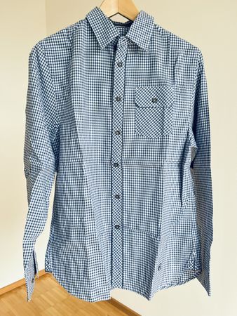 Chemise homme à carreaux bleue et blanche stylée Cerruti