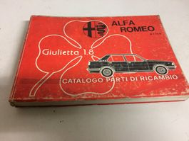 ALFA ROMEO GIULIETTA 1.8 CATALOGO PARTI DI RICAMBIO 06/79