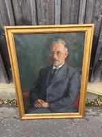Altes Herrenportrait-Ölgemälde, edler Mann, Karl T. Dick