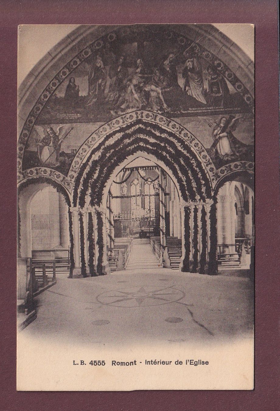 Ansichtskarten: ROMONT - Intérieur de l'Eglise – Gebraucht aus Pully von nicecards
