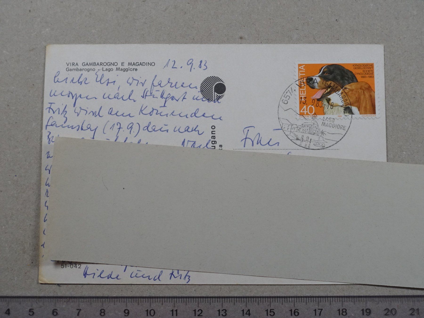 Cartoline postali: Vira, Gambarogno, 1983, Schiffe, Boote – Usato da Lenzburg venduto da fh1 1