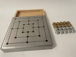 Mühlespiel Stahl & Holz Neuwertig