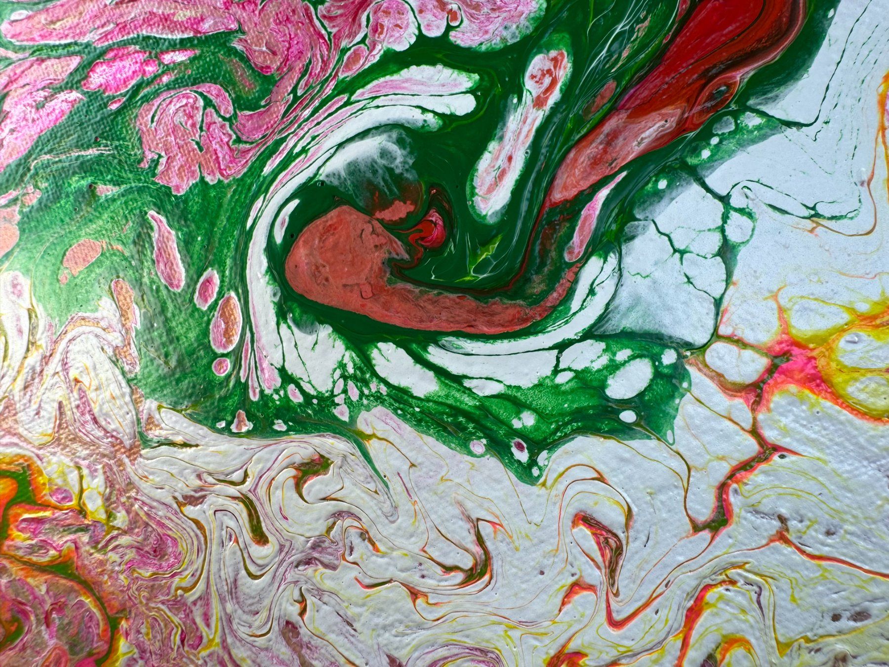 Gemälde: Acryl-Flüssigmalerei, kreisförmig – Gebraucht aus Schlieren von MayaSheng1983 1
