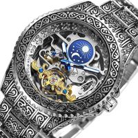 Automatik Herrenuhr Steampunk Militär Skelett Mechanisch