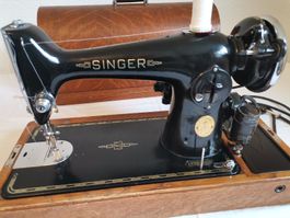 Singer Nähmaschine Modell 201K2 mit Zubehör und Koffer 1938