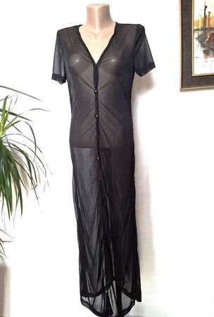 Robe Longue / Tunique Transparente Noire SAY OME – Taille M