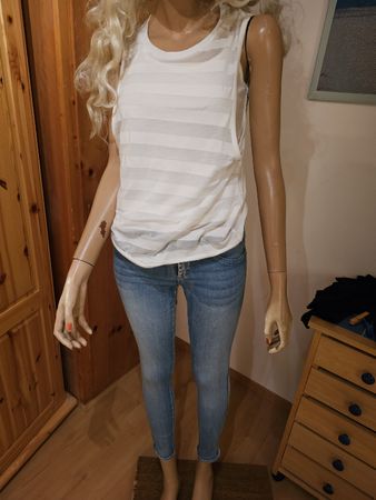 jeans mit weissem Streifen  gr.36 das top ist gratis dazu