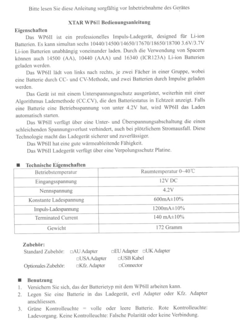 Batterie, Caricabatterie & Alimentatori: Ladegerät XTAR WP6 II – Nuovo e nell'imballaggio originale da Wildberg venduto da Adler77 4