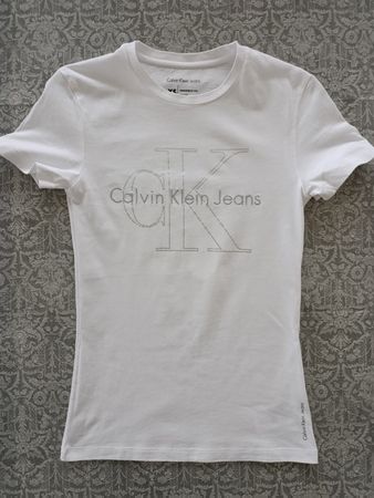 Calvin Klein Jeans Damen T-Shirt, weiss, Grösse XS, Top!