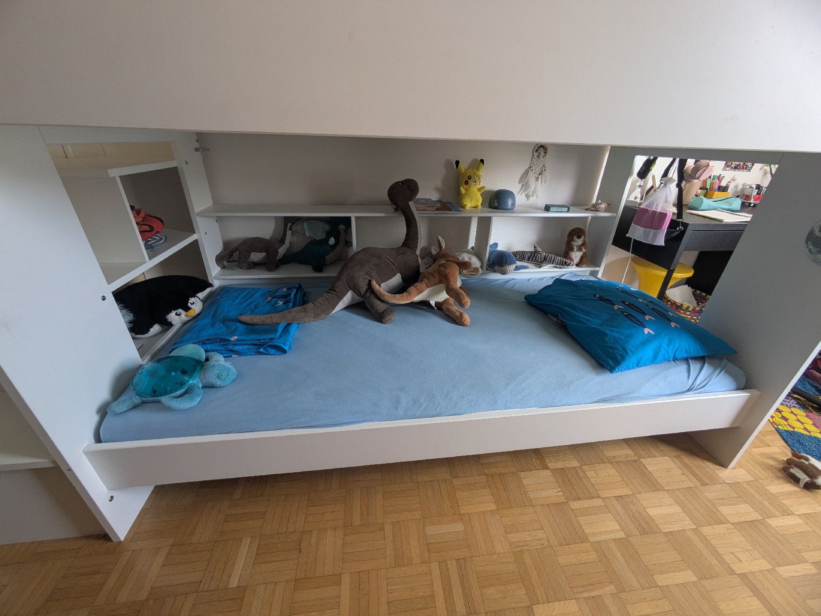 Letti: Lit superposé blanc avec escalier et étagères 90x200 cm – Usato da Genève venduto da bum_c272 5