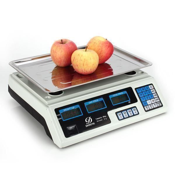 Digitale Küchenwaage Bis 30 Kg – Mit Tara-Funktion, LCD-Display & Aufladung/Batterie