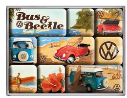 9-teiliges Magnet-Set - Bus & Beetle