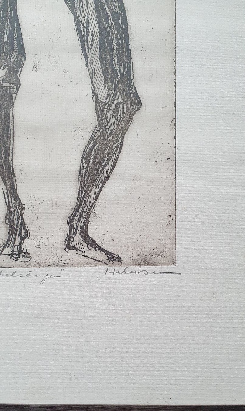 Grafiken & Lithographien: E.Hebeisen "Der Bänkelsänger", Lithographie, gerahmt – Gebraucht aus Kreuzlingen von Rschweiz1 2