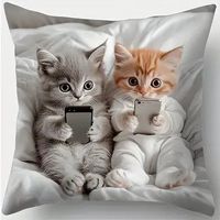 🐱📱 Kissenbezug – Kätzchen spielen mit Handy ✨
