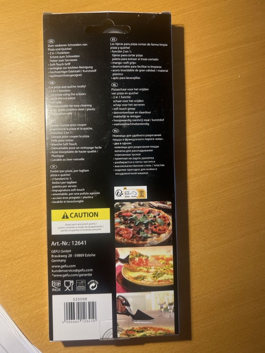 Elettrodomestici da cucina: GEFU Pizzaschere PEZZO neuwertig
100 – Nuovo (secondo la descrizione) da Schmerikon venduto da Kneisel 1