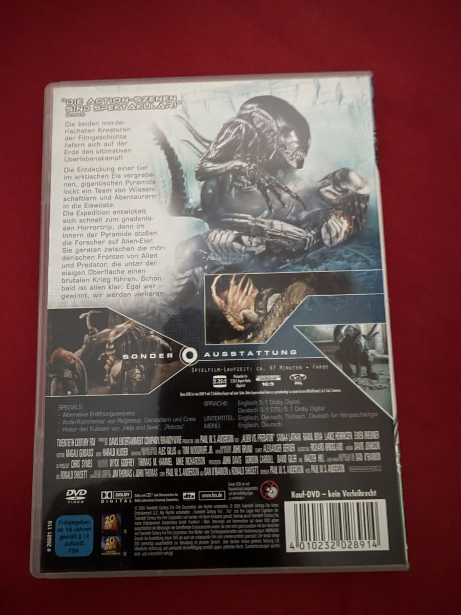 Tutti i DVDs: DVD Alien vs Predator original Kinofassung  – Usato da Murgenthal venduto da Tina_4055 1