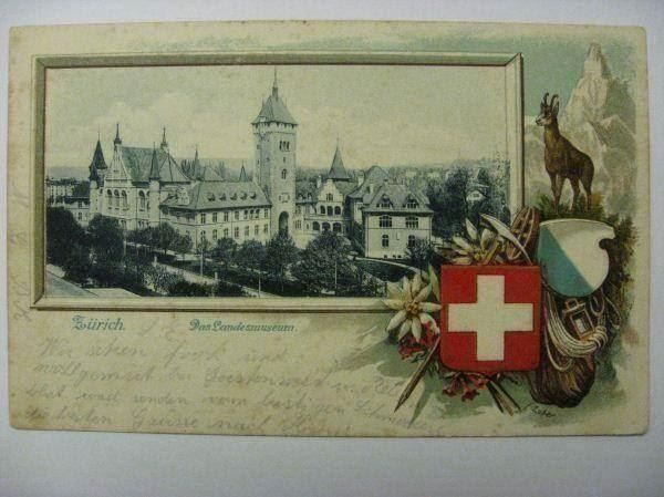 Cartoline postali: AK  Zürich das Landesmuseum – Usato da Gundetswil venduto da Egro01