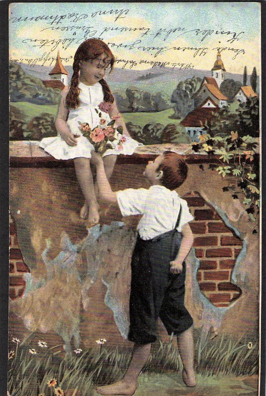 Cartoline postali: AK- Kinder,erste Verliebtheit , 1903 – Usato da Reichenburg venduto da Pipo-67