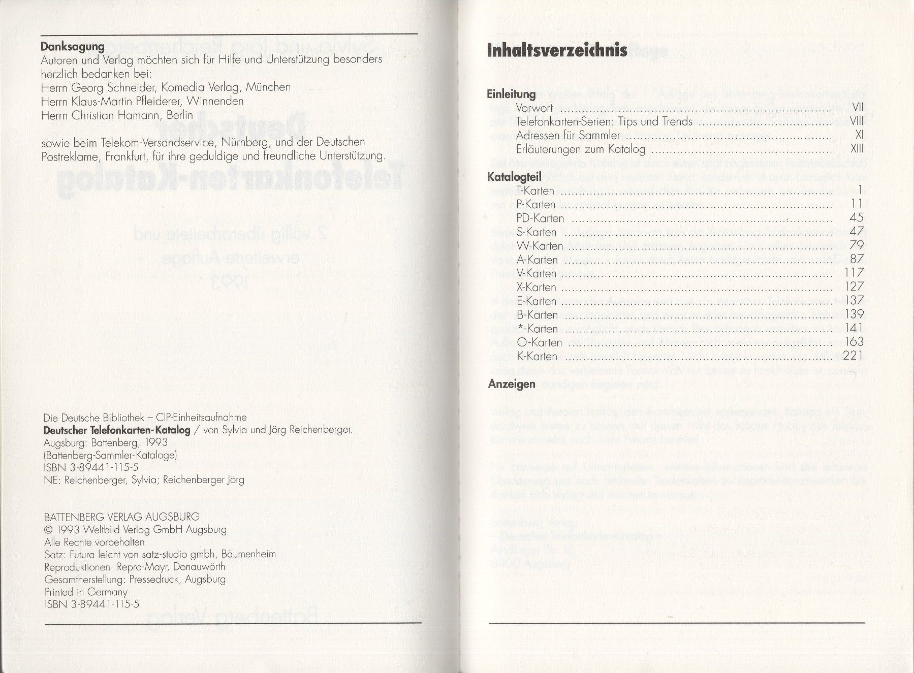 Telefon- & Taxkarten: BATTENBERG Deutscher Telefonkarten-Katalog '93 – Gebraucht aus Eglisau von Chperfins 2