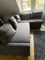 Ecksofa grau Stoff mit Schlaffunktion 