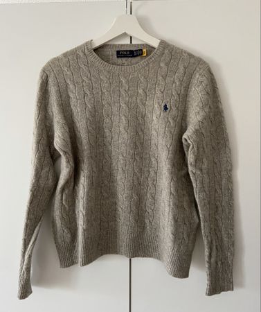 Polo Ralph Lauren Pullover Zopfmuster Grau Gr. XL Cashmere M