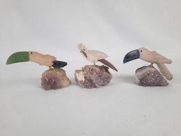 3 Vögel auf Amethyst